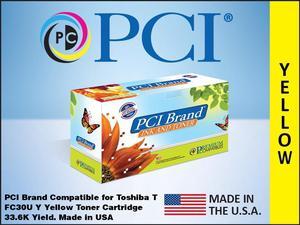 PCI Brand Toshiba T-FC30U-Y Yellow Toner Cartridge 33600 Pg Yield for Toshiba e-Studio 2050C, e-Studio 2051C, e-Studio 2550C, e-Studio 2551C, TFC30UY