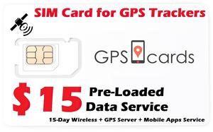 GPS.cards SIM for Megastek MT300 Tracker + Smartphone APP + Nationwide Coverage