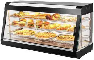 Vevor 3-Tier Commercial Food Warmer Display Countertop Pizza Cabinet With Light