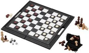 Mainstreet Classics 3-In-1 Leatherette Game Set Mainstreet Classics 3-In-1 Leatherette Game Set