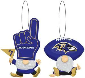 Baltimore Ravens Ornament Gnome Fan 2 Pack