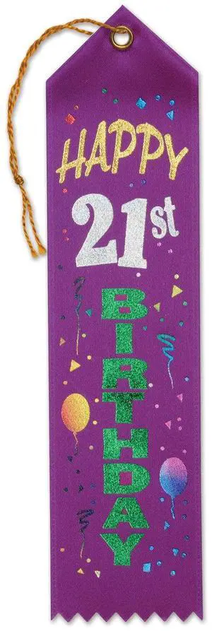 Happy  21St  Birthday Award Ribbon