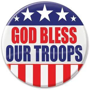 God Bless Our Troops Button