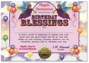 Birthday Blessings Certificate