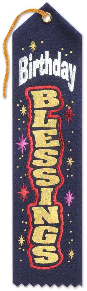 Navy Birthday Blessings Ribbon