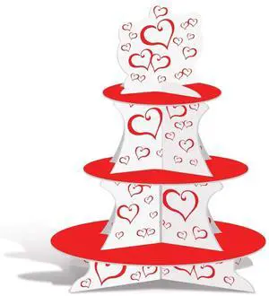 Valentine Cupcake Stand - Elegant Display For Valentine'S Day Treats (Pack Of 12)