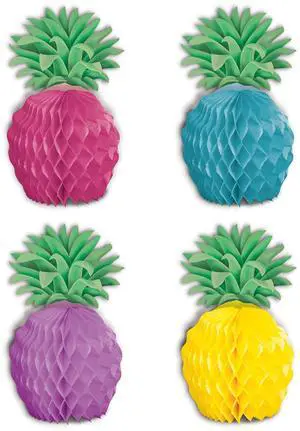Adorable Pineapple Mini Centerpieces - Pack Of 12, Perfect For Tropical Charm