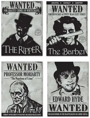 Sherlock Holmes Wanted Sign Cutouts