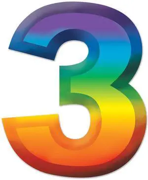 Multi-Color Plastic 3-D Number  3