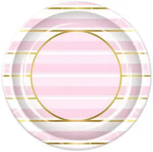 Elegant Striped Plates - Pack Of 12 For Parties, Picnics, And Everyday Use