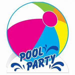 "Vibrant 3-D Pool Party Centerpieces - Set Of 12"