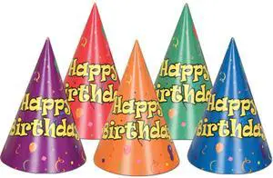 144-Pack Balloon & Confetti Birthday Cone Hats: Festive Fun For Everyone!
