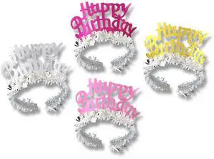 Happy Birthday Tiaras W/Fringe
