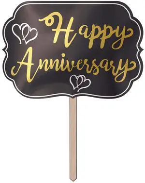 Anniversary Yard Sign: Elegant Foil, Pack Of 6