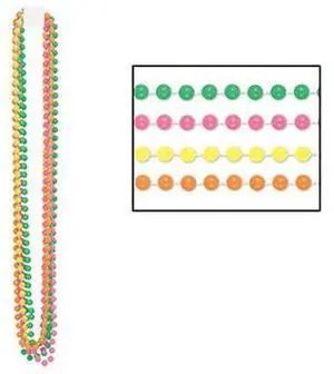 Vibrant Neon Party Beads - Set Of 12 For Fun And Festive Events!