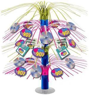 90'S Nostalgia Cascade Centerpiece (Pack Of 6) - Vibrant Retro Design