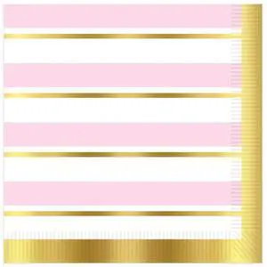 Elegant Striped Luncheon Napkins - Pack Of 12