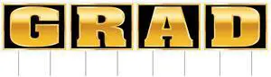 "6-Pack Durable Plastic Grad Yard Signs - Celebrate Graduation In Style!"