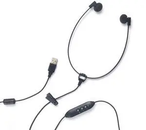 Twin Speaker Stereo Multimedia USB Headset, Built-in Mic, Volume Control with Mic Mute button, 10 FT cord, USB Plug