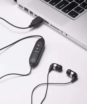 Spectra USB ear buds with Built-in Microphone, Volume Control,  10' cord