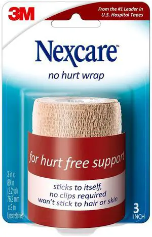 Nexcare No Hurt Wrap, 3 in x 2.2 yd, Unstretched
