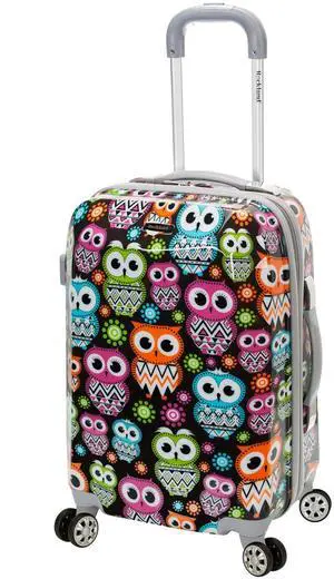 Rockland Vision Hardside Spinner Wheel Luggage, Owl, Carry-On 20-Inch