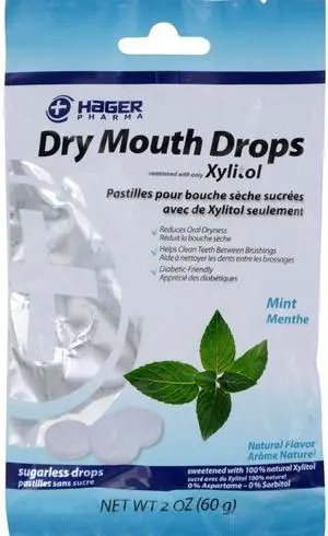 Hager Pharma Dry Mouth Drops - Mint - 2 oz