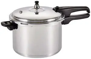 Mirro 92160A Polished Aluminum 10-PSI Pressure Cooker Cookware, 6-Quart, Silver -