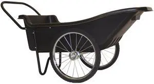 Polar Trailer 8376 10 Cubic Foot Heavy Duty Utility Outdoor Yard Garden Cart Wheelbarrow Utility Cart with Handle and Solid Rubber 20 Inch Wheels - Black