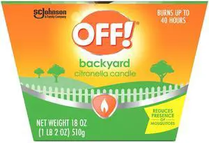 Backyard Citronella Outdoor Candle, 18 oz (1-Pack) | Reduces the Presence of Mosquitoes and Insects, Up to 40 Hour Burn Time, Patio and Backyard Use, Ambient Glow Backyard Citronella Outdoor Candle, 18 oz (1-Pack) | Reduces the Presence of Mosquitoes and Insects, Up to 40 Hour Burn Time, Patio and Backyard Use, Ambient Glow