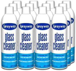 Sprayway Glass Cleaner with Foaming Spray for a Streak-Free Shine for Home and Automotive Use, 19 oz, Pack of 12, White