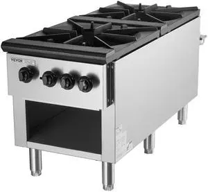 VEVOR Commercial Gas Range Stove 2 Burners Countertop Cooking Hot Plate Kitchen