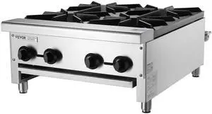 VEVOR Commercial Gas Range Stove 4 Burners Countertop Cooking Hot Plate Kitchen