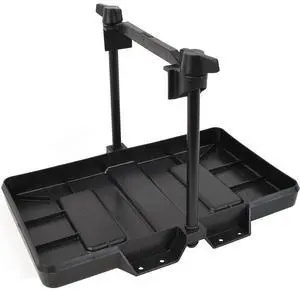 Attwood 9091-5 USCG-Approved 27 Series Adjustable Hold-Down Marine Boat Battery Tray  Black