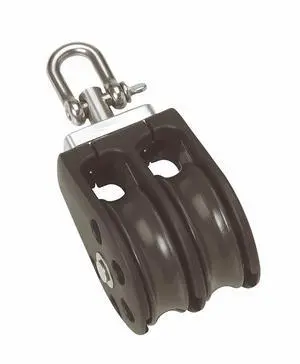 Barton Size 1 30mm Plain Bearing Pulley Block Double w/Swivel