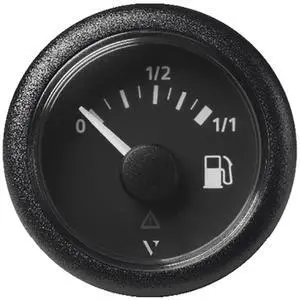 Veratron 52mm (2-1/16") ViewLine Fuel Tank Level Gauge - 0 to 1/1 - Black Dial & Round Bezel
