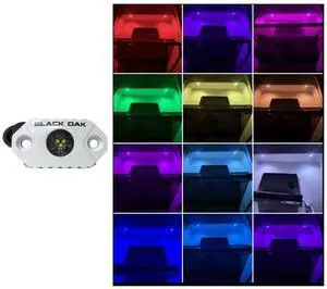 Black Oak Rock Accent Light - RGB - White Housing