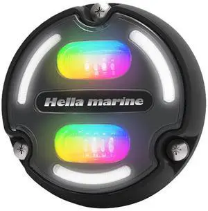 Hella Marine A2 RGB Underwater Light - 3000 Lumens - Black Housing - Charcoal Lens w/Edge Light