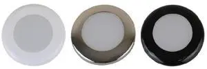 Scandvik A3C Downlight Kit - Warm White w/SS, White, & Black Trim Rings