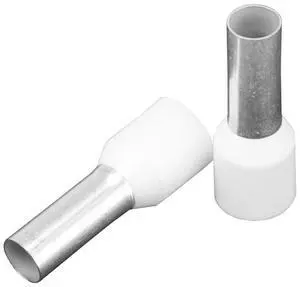 Pacer Ivory 8 AWG Wire Ferrule - 12mm Length - 10 Pack