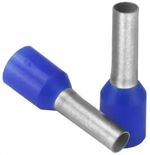 Pacer Blue 14 AWG Wire Ferrule - 8mm Length - 25 Pack