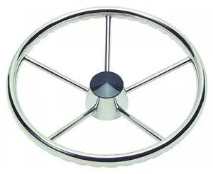 Schmitt Marine 170 Finger Grip Destroyer 5-Spoke 13.5" Stainless Steel Cap 3/4" Tapered Shaft w/Knob