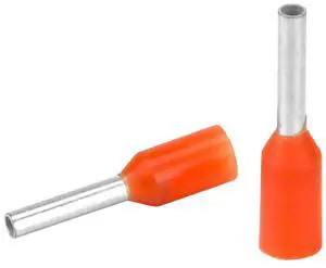 Pacer Orange 20-22 AWG Wire Ferrule - 6mm Length - 25 Pack