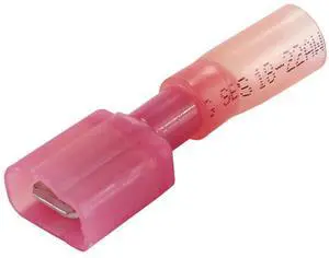 Pacer 22-18 AWG Fully-Insulated Male Disconnect Terminal - Red - 100 Pack