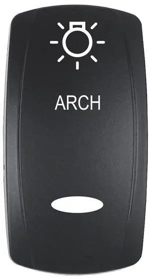 Pacer Actuator - 'ARCH' f/V Series Contura Switches - Black - Laser Etched (Top/Bottom Light)