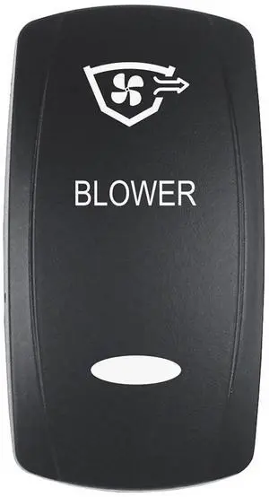 Pacer Actuator - 'BLOWER' f/V Series Contura Switches - Black - Laser Etched (Top/Bottom Light)