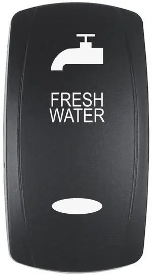 Pacer Actuator - 'FRESH WATER' f/V Series Contura Switches - Black - Laser Etched (Top/Bottom Light)