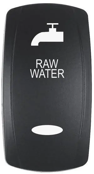 Pacer Actuator - 'RAW WATER' f/V Series Contura Switches - Black - Laser Etched (Top/Bottom Light)