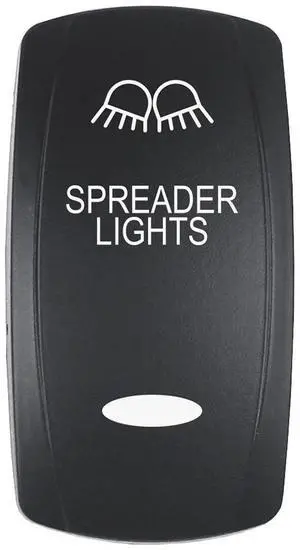 Pacer Actuator - 'SPREADER LIGHTS' f/V Series Contura Switches - Black - Laser Etched (Top/Bottom Light)