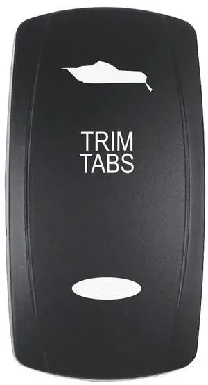Pacer Actuator - 'TRIM TABS' f/V Series Contura Switches - Black - Laser Etched (Top/Bottom Light)